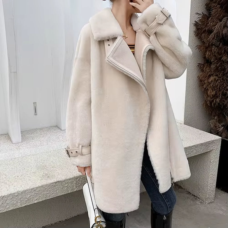 Sheep Boollili Natural Shearing Real Fur Coat Women 100% Wool Jacket Women Clothes 2023 Winter Coat Women Korean Fur Tops