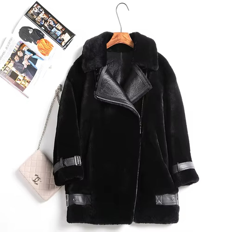 Sheep Boollili Natural Shearing Real Fur Coat Women 100% Wool Jacket Women Clothes 2023 Winter Coat Women Korean Fur Tops