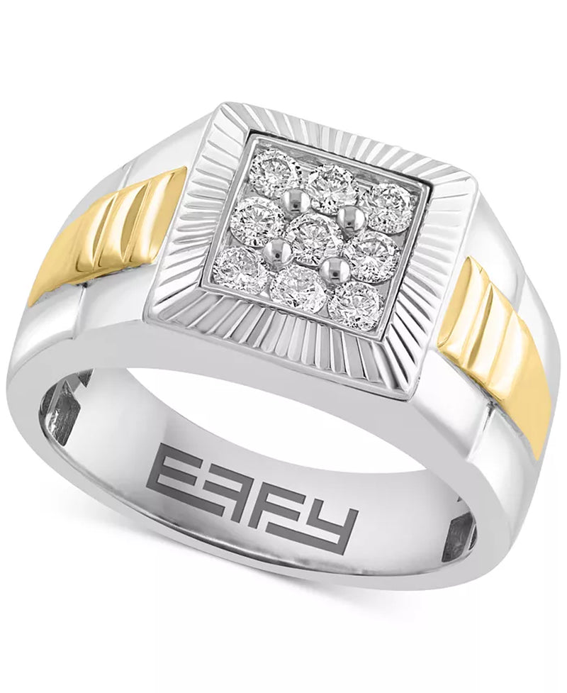 EFFYÂ® Men'S Diamond Cluster Ring (1/2 Ct. T.W.) in 10K Two-Tone Gold